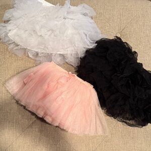 Toddler Girl Tulle Skirt Set - White, Pink, Black